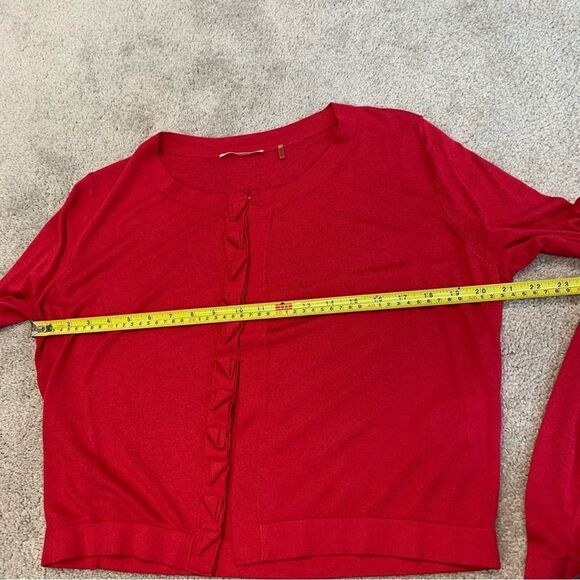 TAHARI pink long sleeve cardigan sweater Sz L - Picture 8 of 10